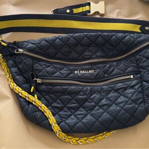 MZ Wallace Blue and Yellow Quilted Crossbody Bag